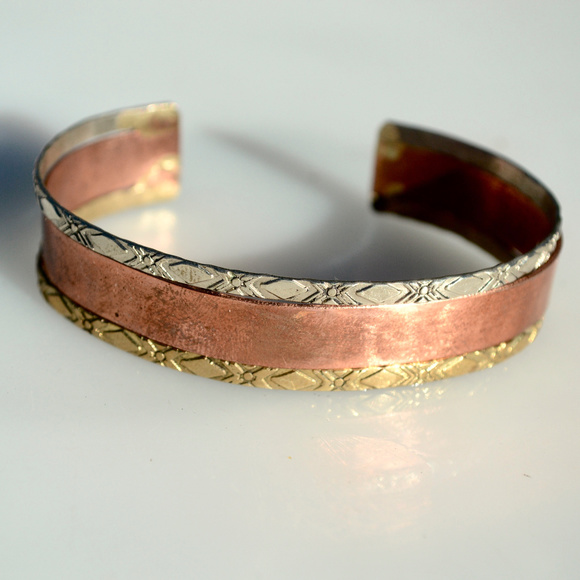 MEXICANA Jewelry - Copper Brass Cuff Bracelet Mexico Mexican Silver